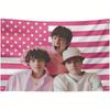 1pc Sturniolo Fun Pink American Flag Triplets Design Poster Durable Fabric Wall Decor with Hooks Perfect for College Dorms