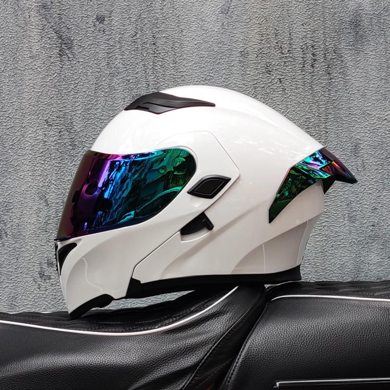 E5GOrz Flip-up Motorcycle Helmet for Men & Women – Full Face, All-Season with Bluetooth Slot, Big Tail Wing, 3C Certified