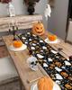 Halloween Pumpkin Candy Black Cat Linen Table Runners Wedding Decoration Farmhouse Dining Table Runners Halloween Decor