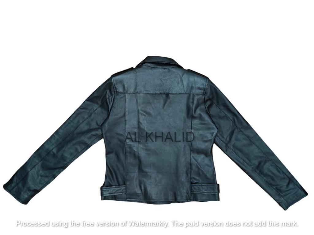 Stylish Leather Handmade Black Women Genuine Lambskin Zipper Casual Bike Jacket