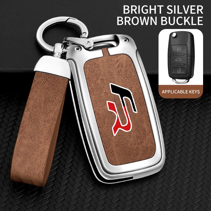 Vrdpn5 Suitable for Seat Ateca Leon FR 2 Ibiza Zinc Alloy Car Key Cover High-end Genuine Leather Car Key Case Buckle Auto Accessories