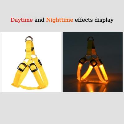 LED Dog Harness Adjustable Reflective Dog Harness Night Light Safety Dogs Glowing Vest High Visibility Running Elastic Band