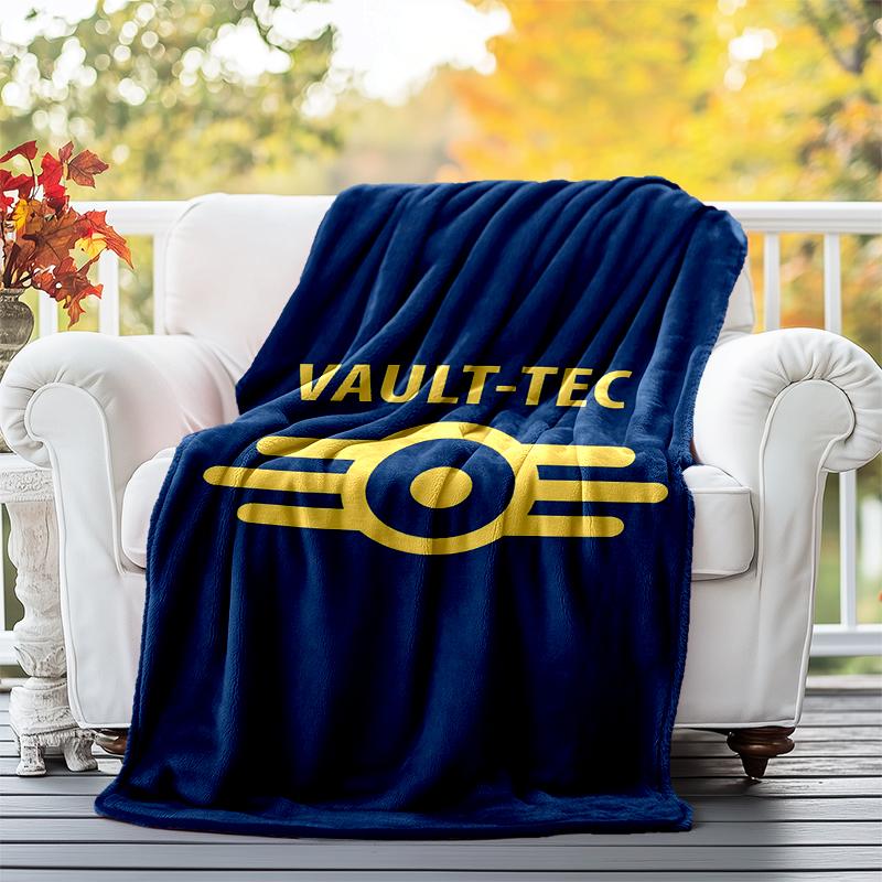 Vault-Tec Flannel Blanket Soft All-Season Throw, Design for Camping, Car Travel, Hiking Sofa, Bed, Office Perfect Gift for Parties
