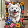 Floral Canine Fantasy Theme blanket Lightweight Warm Flannel Blanket Decorative Throw Blanket for Home Decoration