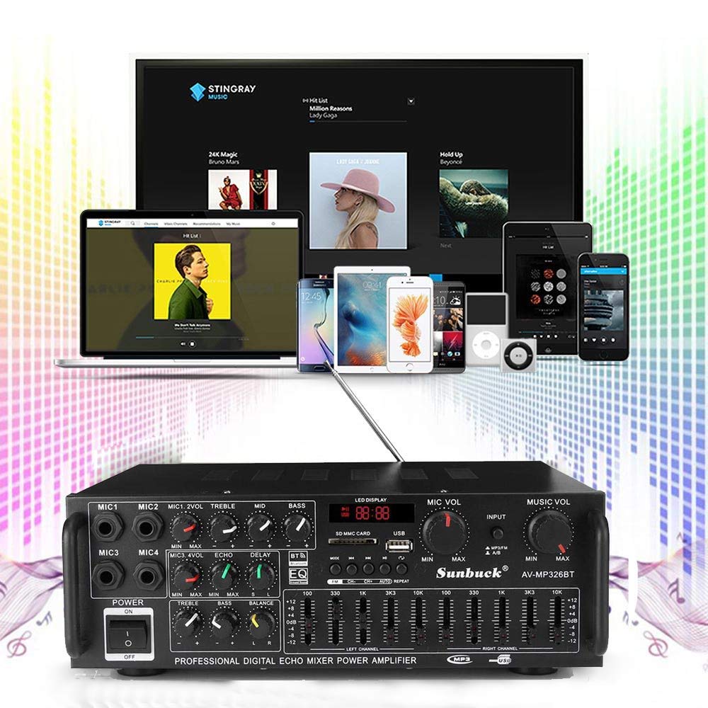 GHDVOP Power HiFi Power Home Bluetooth Audio Sound Karaoke Digital Max Output Car High Home Car New Japanese Instruction Manual Included Amplifier,