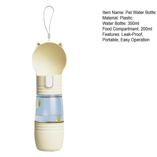 Bouteille d'eau pour chien Portable Anti-fuite Distributeur d'eau pour animaux de compagnie avec gamelle de boisson Voyage Abreuvoirs/Mangeoires pour animaux de compagnie pour la randonnée la marche en extérieur