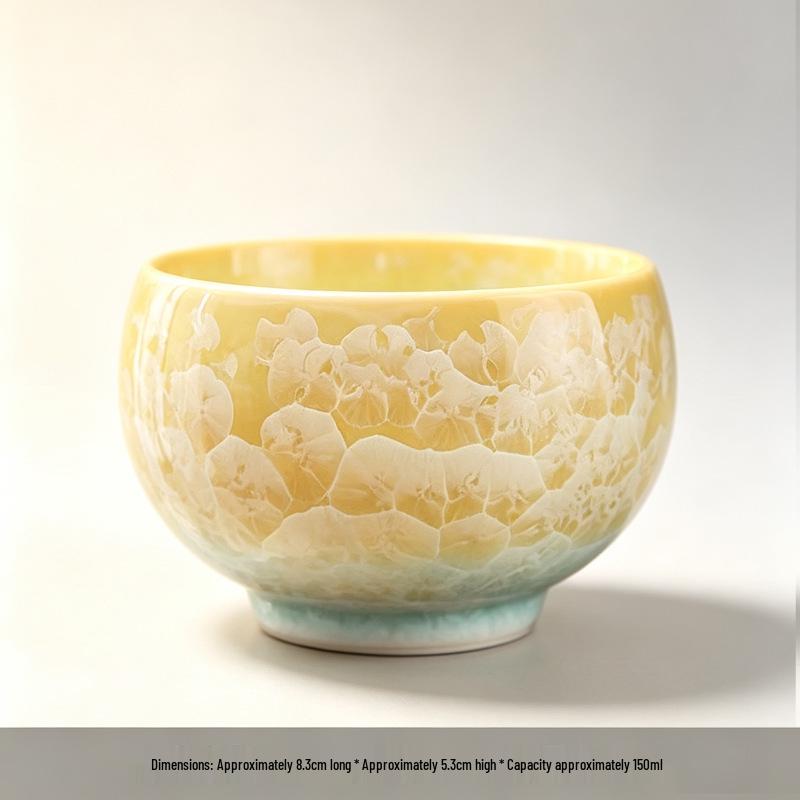 Exquisite Crystalline Glaze Ceramic Tea Cup Set - Gongfu Style for Elegant Tea Tasting