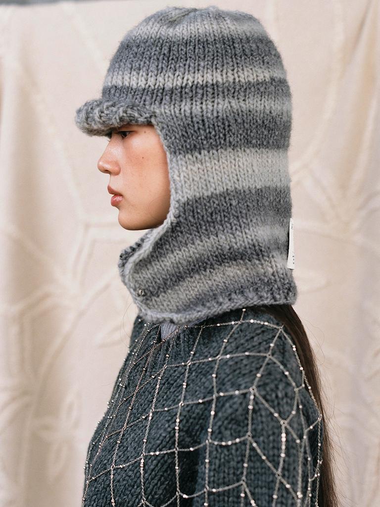 Eosseomnijeu Handcrafted Knit Balaclava_Gray