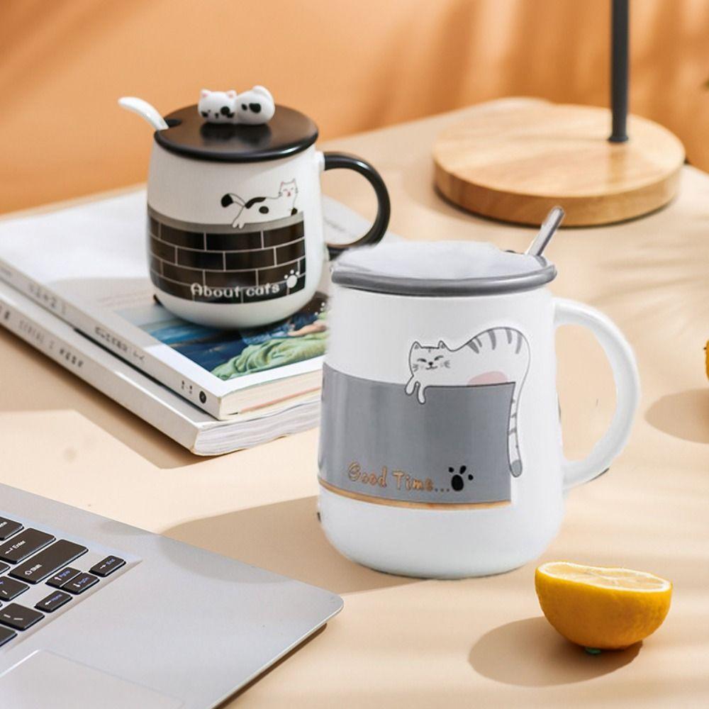Decorative Water Cups Cartoon Tea Cup Creative Cat Ceramic Cup  Home Use