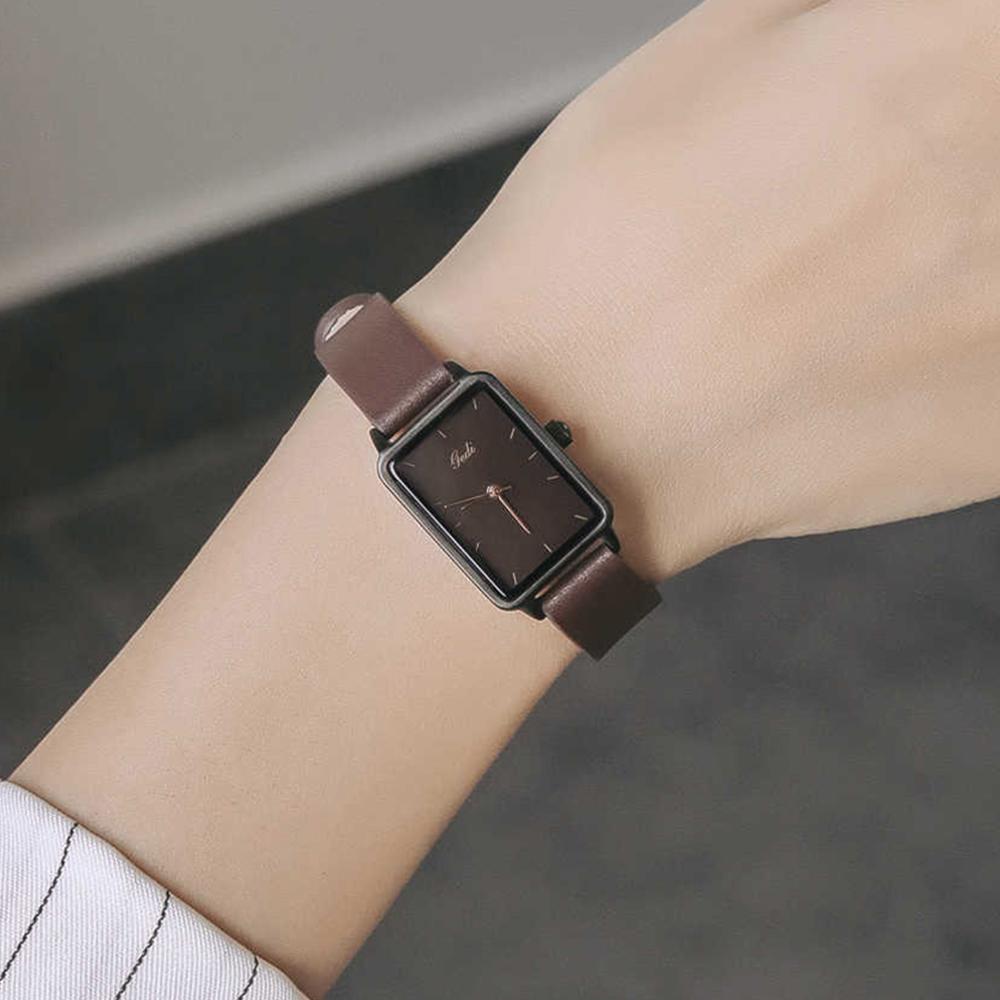 GEDI Watches for Woman Vintage Niche Elegant Waterproof Leather Watches Ladies Quartz Square Women's Wristwatches