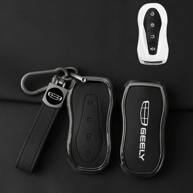 Car Key Fob For Geely Tugella  Azkarra Pro Atlas Pro Gili Tugella Car Key Case Zinc Alloy Leather Case