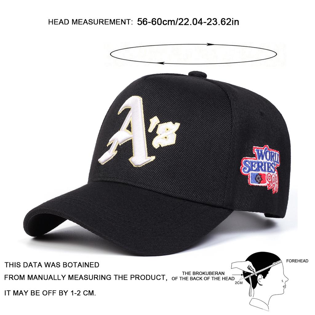 Unisex A's Embroidery Adjustable Personality Baseball Hat Street Hip-hop Caps Spring Autumn Outdoor Leisure Hats Travel Accessories for Women Men