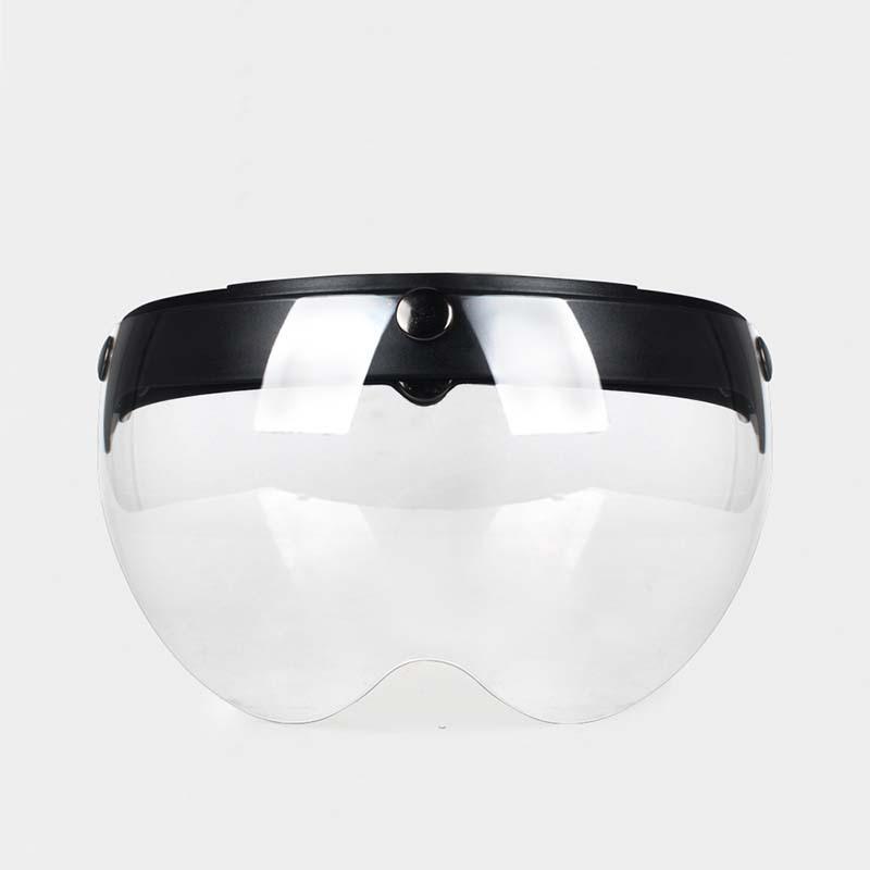 Universal 3-Snaps Visor For Motorcycle Open Face Helmet Wind Shield Flip Up Down Lens Sunglass Half Helmet Visor Wind Shield Clear Visor
