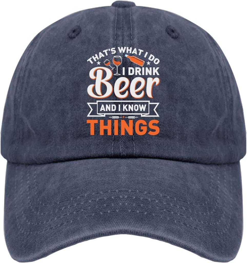 I Drink Beer And I Know Things Baseball Cap Funny Adult Quote Adjustable Casual Polyester Hat