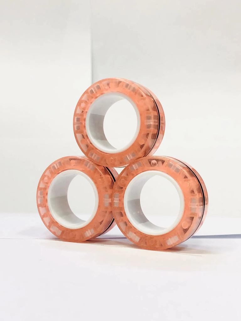 3pcs Finger Magnetic Rings Vibrant Fidget Plaything Set Adult Magnets Spinner for Relieve Stress Anxiety Relief Therapy