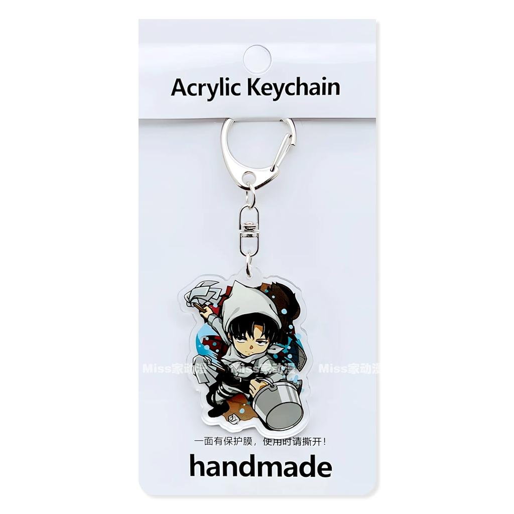 Attack on Titan Acryl Schlüsselanhänger Anhänger, Mikasa Levi Erwin Eren Anime Tasche Ornament