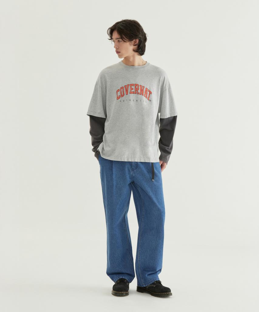COVERNAT Arch Logo Layered Long Sleeve Ecru