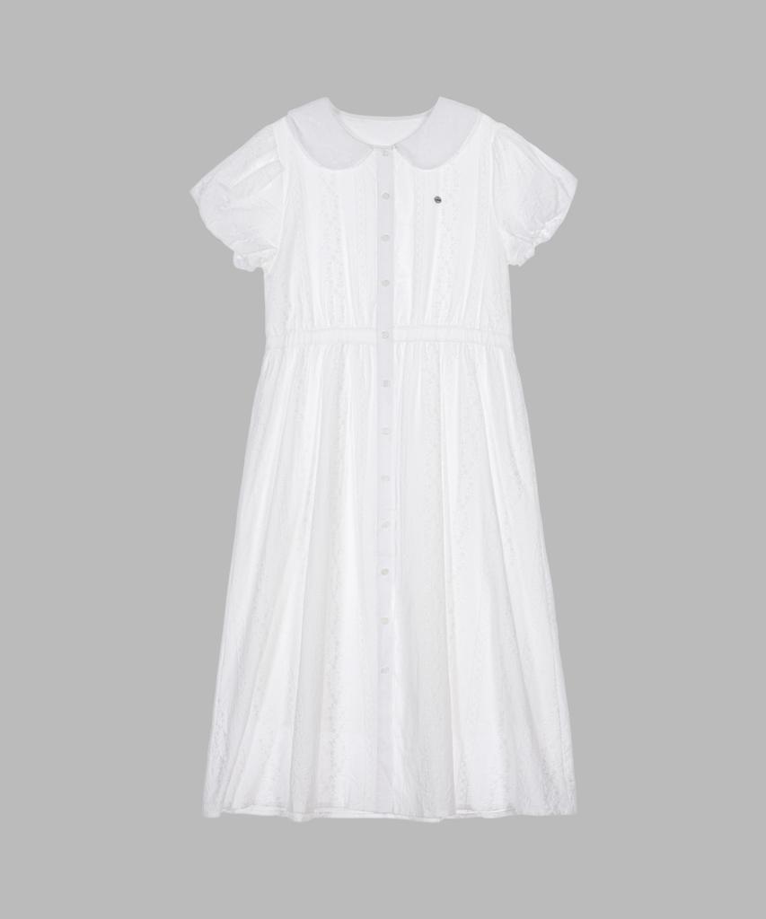 Heint Embroidery Semi-Loose Fit Summer Long One Piece_Ivory