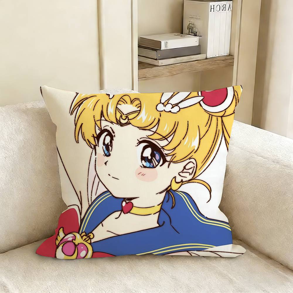 

Cartoon SSailor MMoons Various Sizes Square Pillow Case For Car Home Bedchamber Decor 30x30cm