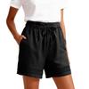 Women’s Elastic Waist Casual Shorts with Drawstring and Lace Trim Loose Fit Lightweight Summer Bottoms