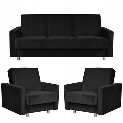 Alicja Lounge Furniture Set Sofa Bed Armchairs Black