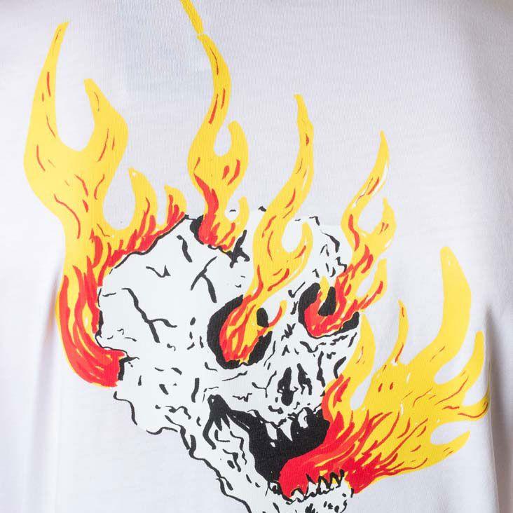 Vans Skateboard Collaboration Skull Print Short Sleeve T-Shirt Unisex Tops White VN0A4MQDWHT