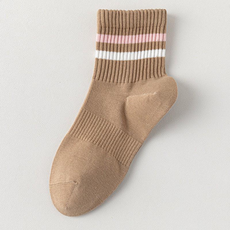 Girls' Combed Cotton Breathable White Sports Socks - Anti-Pilling, Sweat-Absorbent, Four-Season Wear