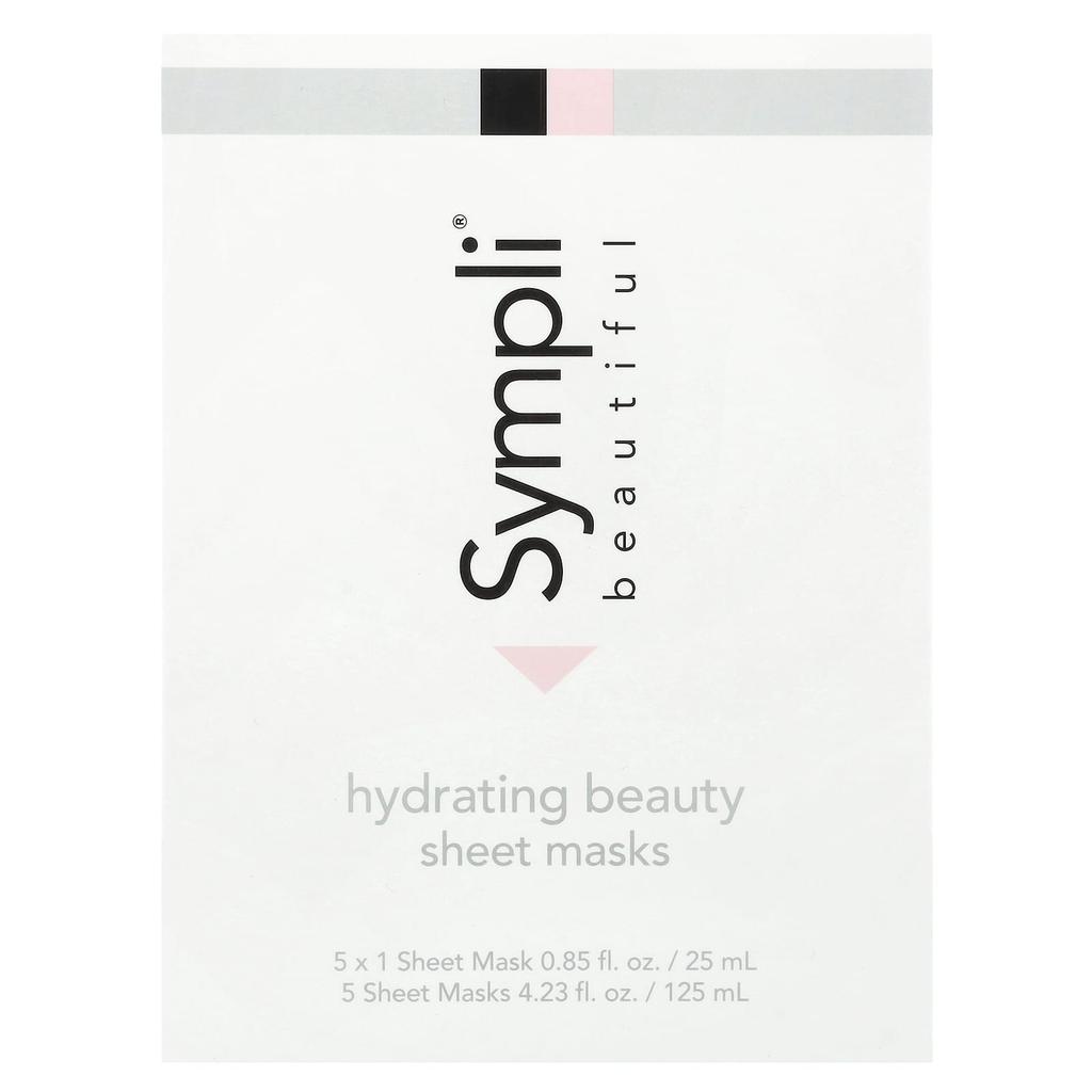 Sympli Beautiful Hydrating Beauty Sheet Mask, 5 Sheet Masks, 25 Ml (0.85 Fl Oz) Each