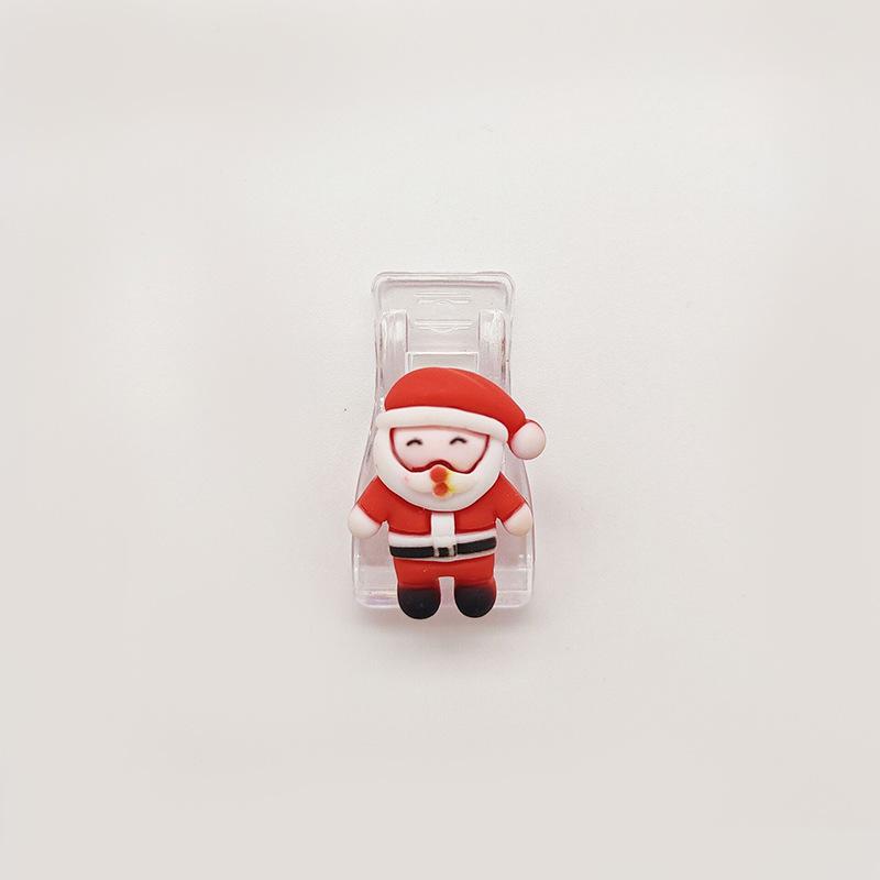 Transparent Christmas Cartoon Stationery Clip: Cute Sealing & Postcard Clip for High-Value Learning Supplies