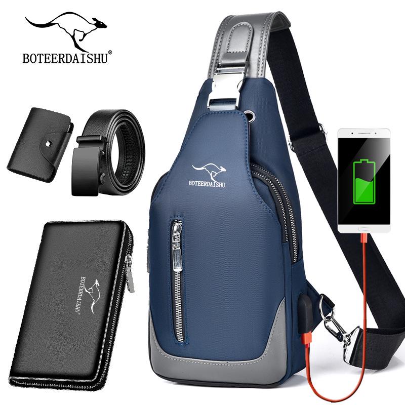 Męska wodoodporna torba crossbody z tkaniny Oxford - styl koreański, modna torba na jedno ramię