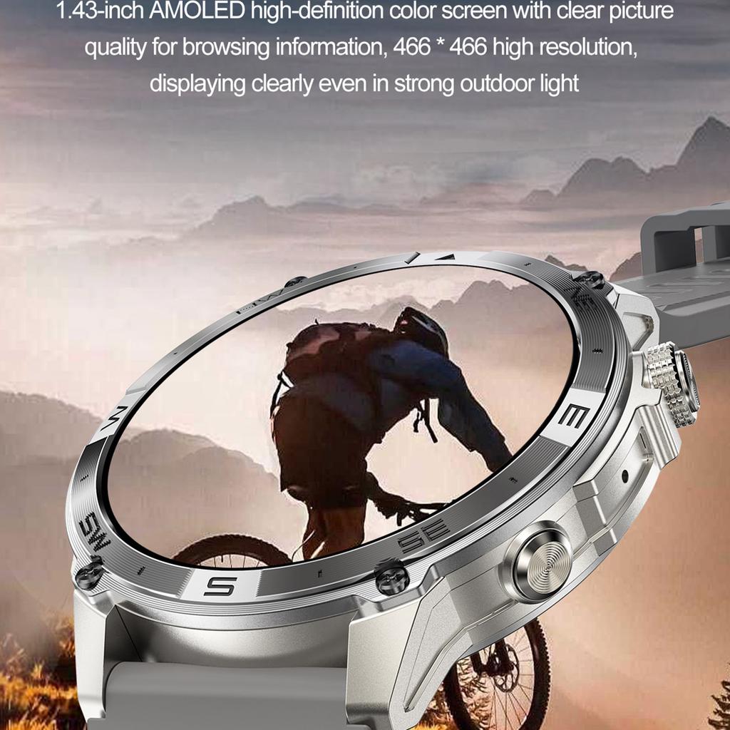 HK08 1.43-inch Smart Watch Heart Rate Sleep Health Monitoring Outdoor Sports Watch
