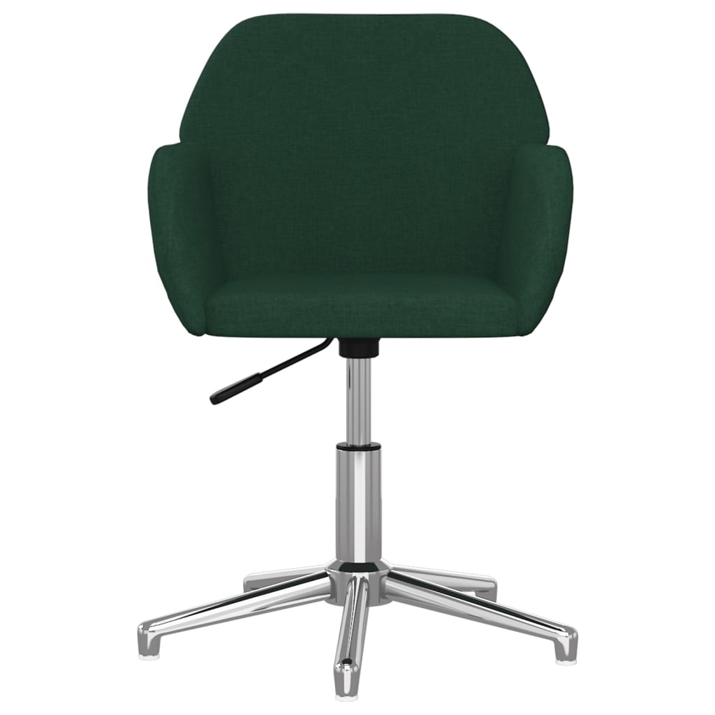 Office Chair Swivel Dark Green Fabric