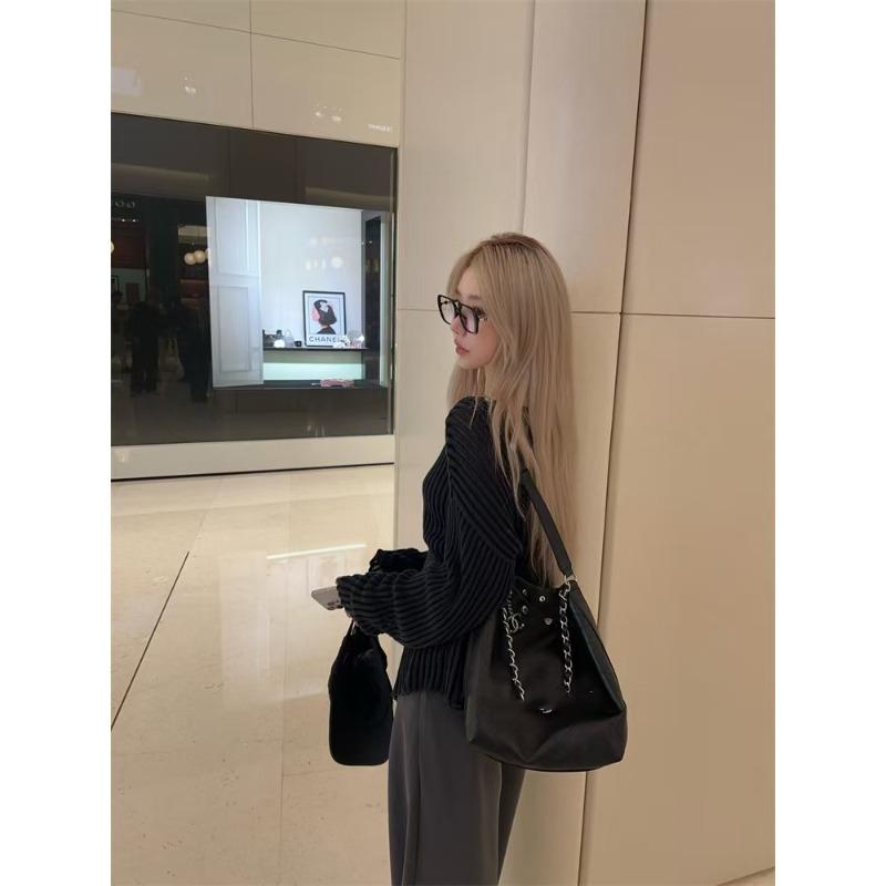 Pit Strip Micro-perspective Lazy Sweater Sweater Women, Loose and Thin In Autumn, Hollow Long-sleeved Top Comfortable 6985#