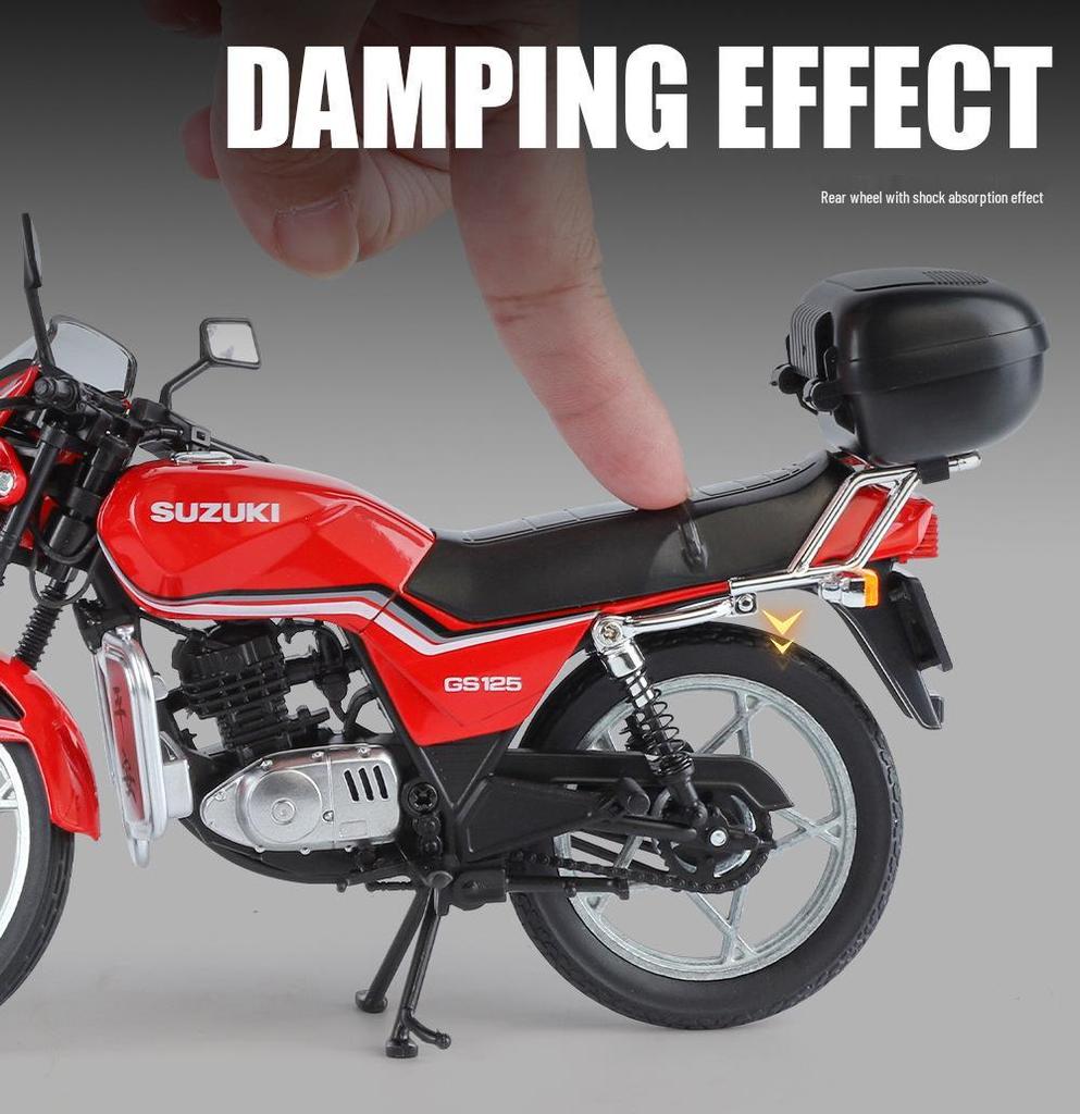 Jinlida GS125 Retro Motorcycle Alloy Model with Shock Absorption.