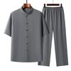 Summer Suit Chinese Style Tang Suit for Middle-aged and Elderly Men Summer Short-sleeved Grandpa Thin Two-piece Suit