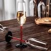 Red Stem Champagne Flutes Luxury Champagne Glass Cocktail Sparkling Wine Glass for Christmas Party Wedding Home Bar Accessories
