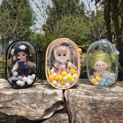 Cute High-Transparency Vinyl Doll Bag for 10cm, 15cm, 18cm Cotton Plush Dolls