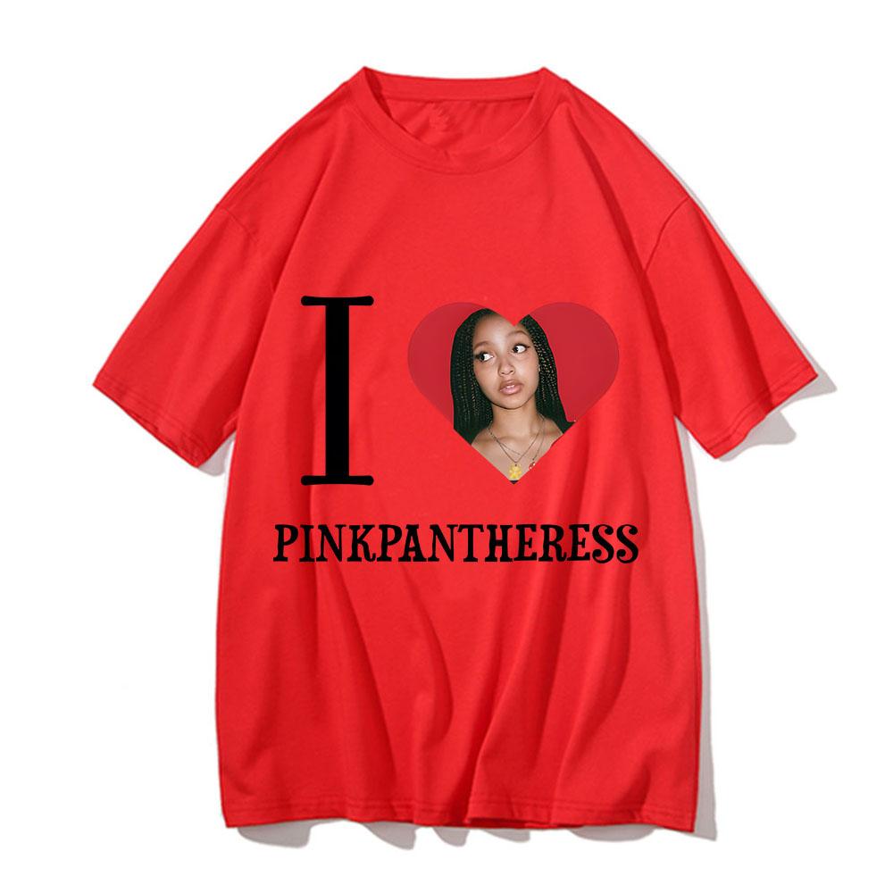 I LOVE PINKPANTHERESS Painting T-shirt Men Woman Clothes Harajuku Loose Fashion T Shirts Cotton Short Sleeve Casual T-shirts