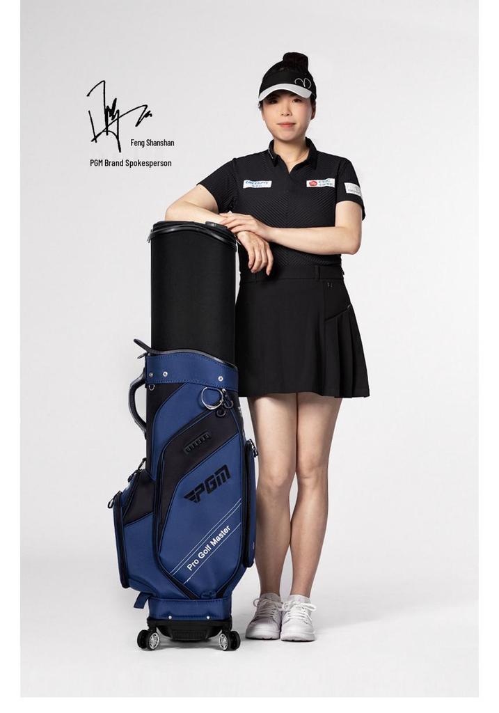 PGM Telescopic Hard Shell Golf Bag with Four-Wheel Push and Inverted Club Storage for Men and Women, Airline Check-in Ready.