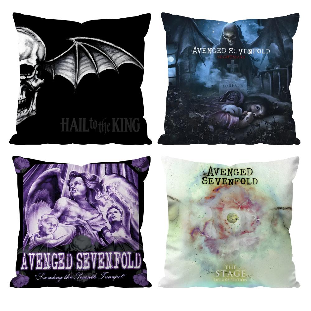 Band A-Avenged Sevenfold Cushion Cover Pattern Printed Pillowcase for Living Room Sofa Cushion Cover & Bedroom Decor