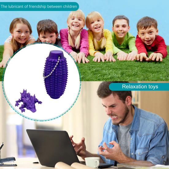 Pichlavý Grippie Stim Fidget Hračka s Artikulovaným Masážním Přívěskem na Klíče Dračí Ruka Úleva od Stresu Bolesti Stimming Nástroj Přenosný Hrbolatý Váleček Senzorická Hračka