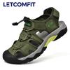 2026 Leder Herren Sandalen Outdoor Rutschfest Wasserdicht Wanderschuhe Leicht Bequem Anglerschuhe Sport Strand Sandalen