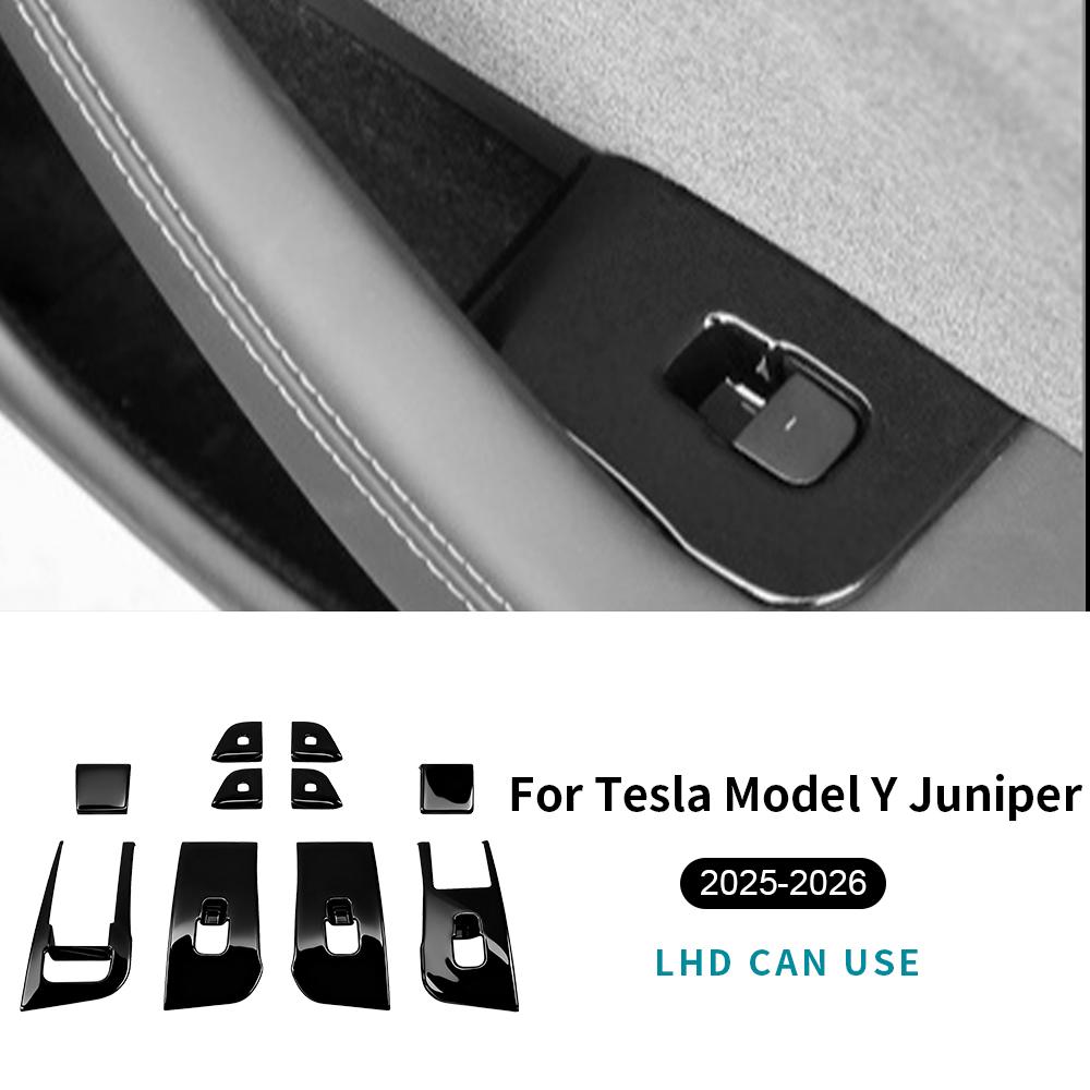 

ABS Carbon Fiber 4pcs Window Lifter Switch Trim Cover LHD for Tesla Model Y Juniper Launch 2025 2026-UP Car Interior Accessories for Model Y Juniper&Only left-hand drive