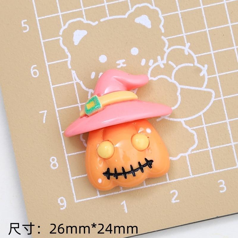 10Pcs New Cute Halloween Pumpkin Ghost Cat Series Flat Back Resin Cabochons Scrapbooking DIY Jewelry Craft Decoration Accessorie