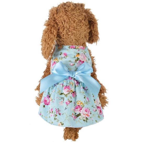 Pet Clothes - Flower Print Cotton Cute Pet Dress Cat Dog Costume Outfit Clothes