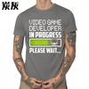 Big size summer For him tshirt Video Game Developer In Progress Please Wait Short Sleeve Relaxed Fit Crew Neck tops