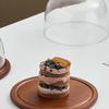 Abay Wooden Cake Stand with Glass Dome