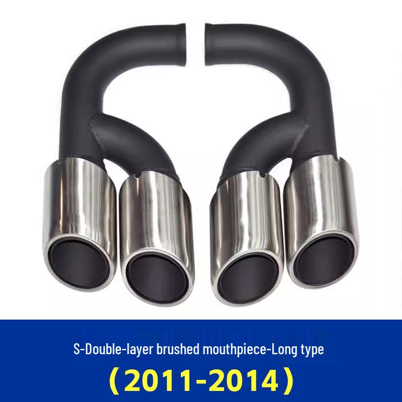 Porsche Cayenne (2011-2014) GTS Black Quad Exhaust Tips for Pipe Modification