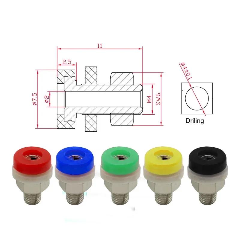 10 Stück 2mm Bananenbuchse Bananenstecker Buchse Klemmschraube Mutter Isoliert Elektrischer Anschlussklemmen-Verbinder