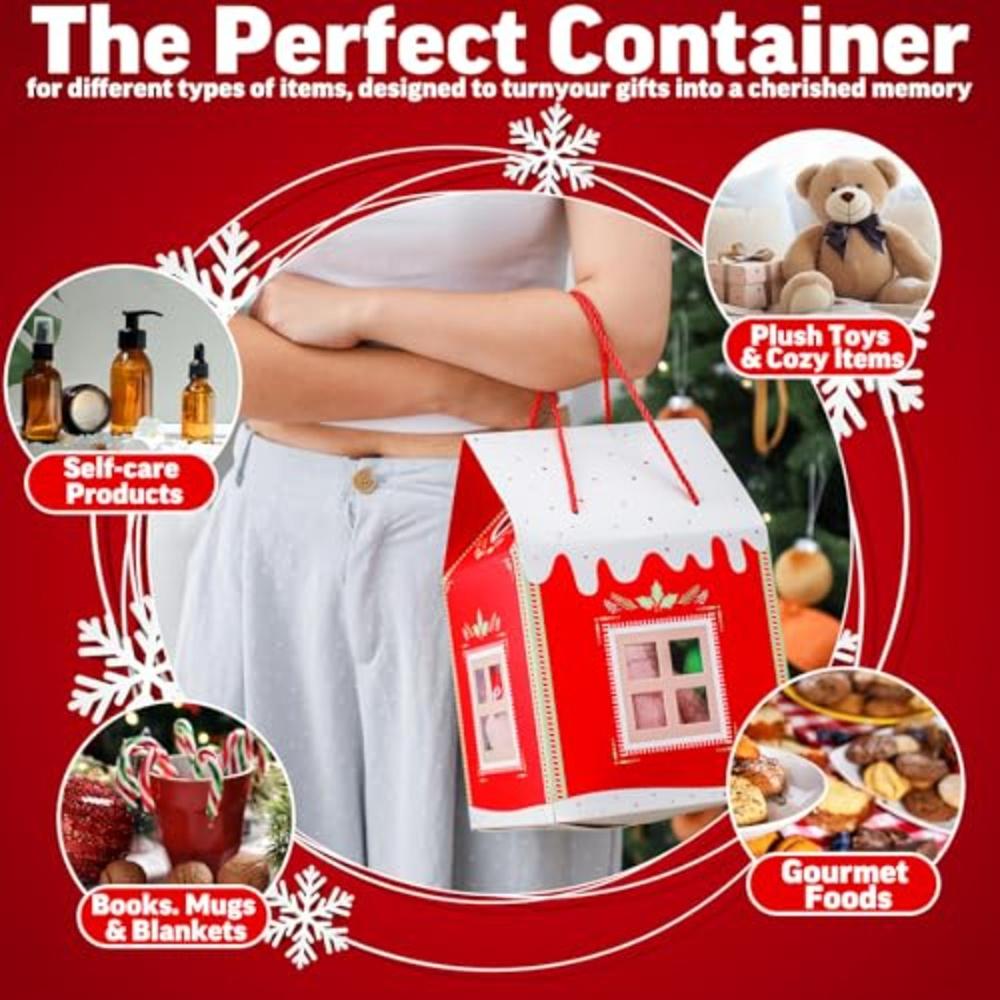 Christmas Wonderland Cottage Gift Box Handcrafted Holiday Gift Boxes Festive Holiday Cottage Gift Box with Reusable Winter Home